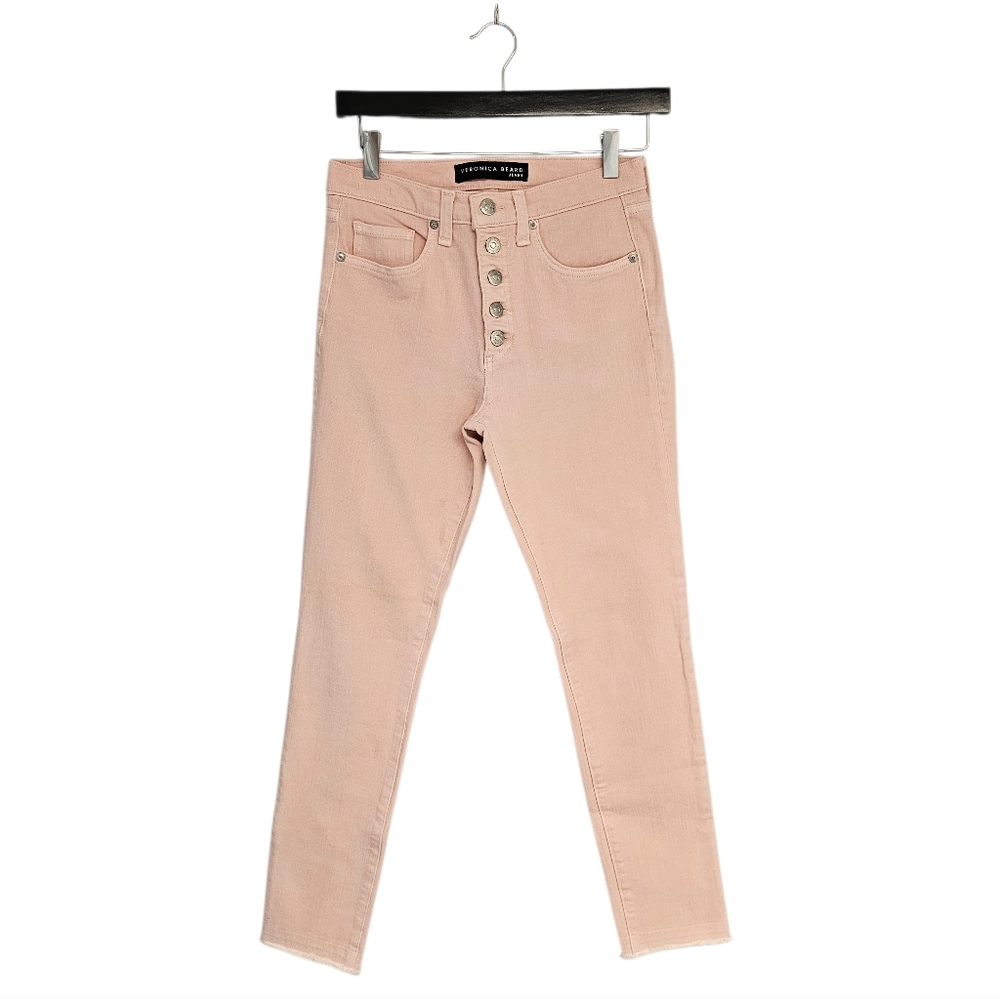 Veronica Beard Debbie 10"‎ Skinny Blush Pink Jeans 25 Preowned